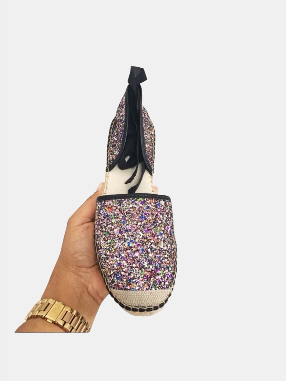 Free People Paradise Glitter Espadrille Platform Gladiator Sandals - Picture 2 of 7